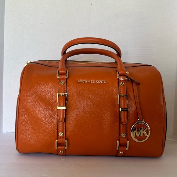 Michael Kors Bedford Legacy Brandy Leather Dome Satchel Crossbody Bag - Picture 2 of 11